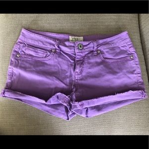 Purple 1 1/2 inseam shorts